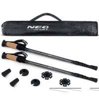 Trekingové palice Neo-Sport NS-380 Professional, 65-135 cm, 0,355 kg, 2 kusy, čierne