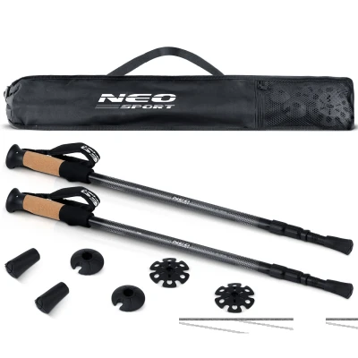 Trekingové palice Neo-Sport NS-380 Professional, 65-135 cm, 0,355 kg, 2 kusy, čierne