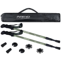 Neo-Sport NS-381 Trekingové hole Professional, 65-135 cm, 0,355 kg, 2 ks, olivově zelená
