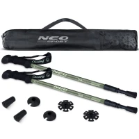 Neo-Sport NS-381 Trekingové hole Professional, 65-135 cm, 0,355 kg, 2 ks, olivově zelená