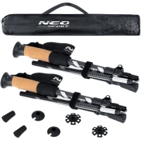 Neo-Sport NS-382 Trekingové hole Professional, 85-130 cm, 0,355 kg, 2 ks, šedá