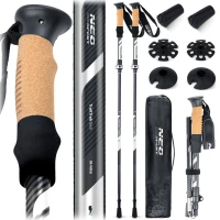 Neo-Sport NS-382 Trekingové hole Professional, 85-130 cm, 0,355 kg, 2 ks, šedá