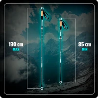 Neo-Sport NS-382 Trekingové hole Professional, 85-130 cm, 0,355 kg, 2 ks, šedá