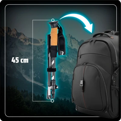 Neo-Sport NS-382 Trekingové hole Professional, 85-130 cm, 0,355 kg, 2 ks, šedá