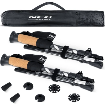 Neo-Sport NS-382 Trekingové hole Professional, 85-130 cm, 0,355 kg, 2 ks, šedá