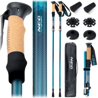 Neo-Sport NS-382 Trekingové hole Professional, 85-130 cm, 0,355 kg, 2 ks, modré