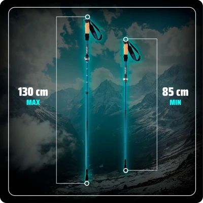 Neo-Sport NS-382 Trekingové hole Professional, 85-130 cm, 0,355 kg, 2 ks, modré