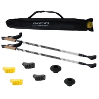 Neo-Sport NS-383 Trekingové hole Professional, 85-143 cm, 0,355 kg, 2 ks, černošedé