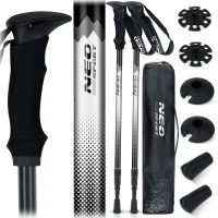 Neo-Sport NS-381 Trekingové hole Professional, 65-135 cm, 0,355 kg, 2 ks, stříbrné