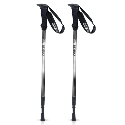 Neo-Sport NS-381 Trekingové hole Professional, 65-135 cm, 0,355 kg, 2 ks, stříbrné