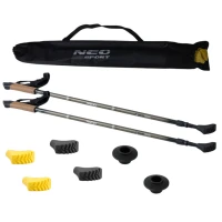 Neo-Sport NS-383 Profesionálne trekingové palice, 85-143 cm, 0,355 kg, 2 kusy, olivovo zelená