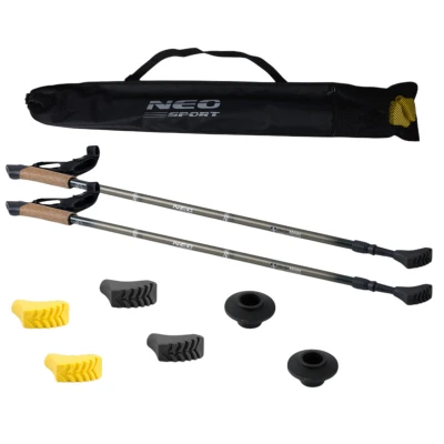 Neo-Sport NS-383 Profesionálne trekingové palice, 85-143 cm, 0,355 kg, 2 kusy, olivovo zelená