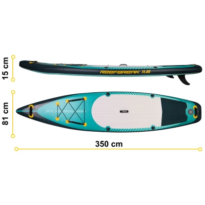 Neo-Sport 170303 Paddleboard SUP s příslušenstvím, Reefbreak, 160 kg, 350 cm