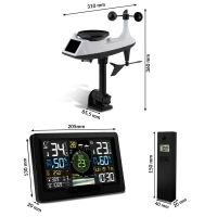Meteorologická stanica Berdsen BD-914 s čidlom vetra a dažďa, čierna