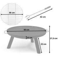 Berdsen BD-881 Zahradní ohniště s roštem a pohrabáčem 60 cm