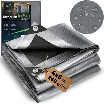 Plonos PL-501 Plachta HDPE 400 x 500 cm 260 g/m², sivá
