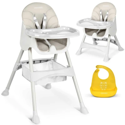 Ricokids 700000-700390 Jídelní židlička Milo se stolkem + bryndák - šedá