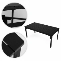 MultiGarden SAE-180 Rozťahovací záhradný stôl 180-240 cm, oceľ, HDPE, čierny