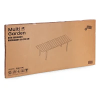 MultiGarden SAE-180 Rozťahovací záhradný stôl 180-240 cm, oceľ, HDPE, čierny