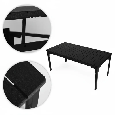 MultiGarden SAE-180 Rozťahovací záhradný stôl 180-240 cm, oceľ, HDPE, čierny