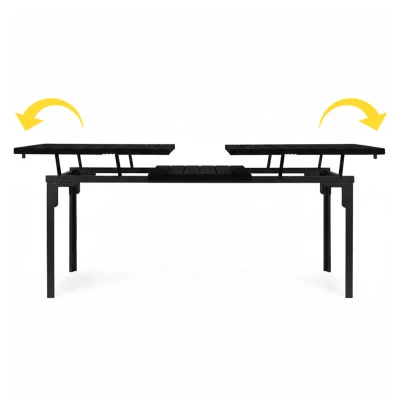 MultiGarden SAE-180 Rozťahovací záhradný stôl 180-240 cm, oceľ, HDPE, čierny