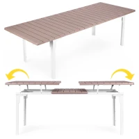 MultiGarden SAE-180 Rozťahovací záhradný stôl 180-240 cm, oceľ, HDPE, béžová farba