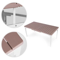 MultiGarden SAE-180 Rozťahovací záhradný stôl 180-240 cm, oceľ, HDPE, béžová farba