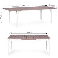 MultiGarden SAE-180 Rozťahovací záhradný stôl 180-240 cm, oceľ, HDPE, béžová farba