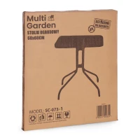 MultiGarden SC-073-1 Zahradní čtvercový stůl 60x60 cm, tvrzené sklo, černý