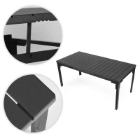 MultiGarden SAE-180 Rozkládací zahradní stůl 180 - 240 cm, ocel, HDPE, šedý