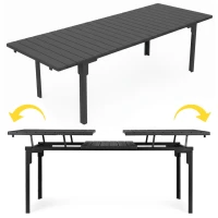 MultiGarden SAE-180 Rozkládací zahradní stůl 180 - 240 cm, ocel, HDPE, šedý