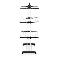 ModernHome JM-N601 Skladací sušiak na bielizeň s kolieskami, 171 × 50 × 73 cm, biely