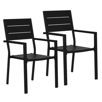 MultiGarden YC-051KD Sada záhradných stoličiek, oceľ, HDPE, 2 ks, čierna farba