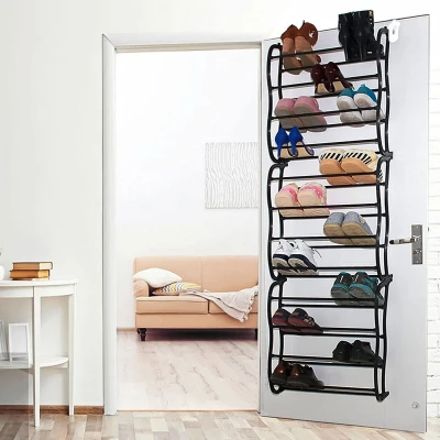 ModernHome PJJWMSR003 Závěsný botník na dveře, 36 párů bot, černý