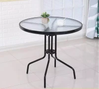 MultiGarden SC-070 Zahradní stůl 60 cm z tvrzeného skla, černý