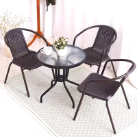 MultiGarden SC-070 Zahradní stůl 60 cm z tvrzeného skla, černý