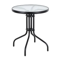 MultiGarden SC-070 Zahradní stůl 60 cm z tvrzeného skla, černý