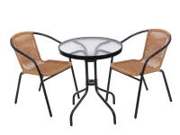 MultiGarden SC-070 Zahradní stůl 60 cm z tvrzeného skla, černý