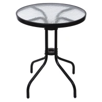 MultiGarden SC-070 Zahradní stůl 60 cm z tvrzeného skla, černý