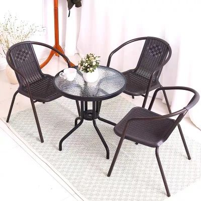 MultiGarden SC-070 Zahradní stůl 60 cm z tvrzeného skla, černý