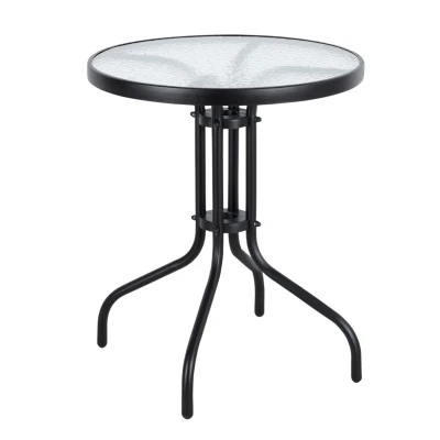 MultiGarden SC-070 Zahradní stůl 60 cm z tvrzeného skla, černý