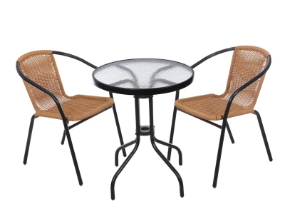 MultiGarden SC-070 Zahradní stůl 60 cm z tvrzeného skla, černý