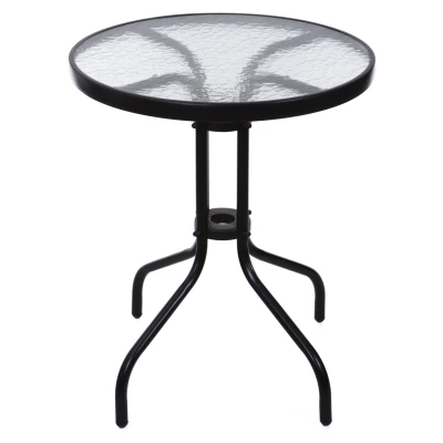 MultiGarden SC-070 Zahradní stůl 60 cm z tvrzeného skla, černý