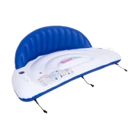 SunClub 33157 Nafukovací lehátko do bazénu s opěrkou 207 x 105 cm, modrobílé