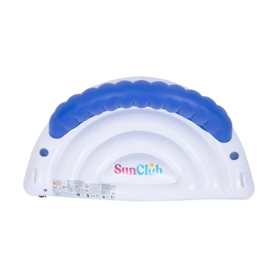 SunClub 33157 Nafukovací lehátko do bazénu s opěrkou 207 x 105 cm, modrobílé