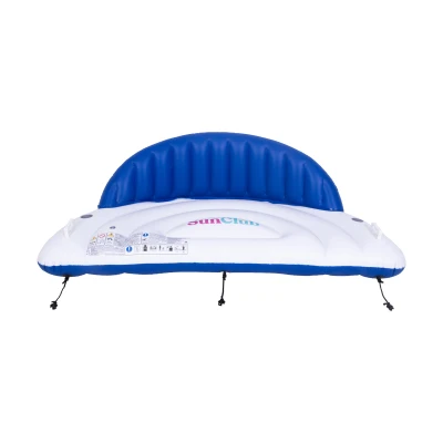 SunClub 33157 Nafukovací lehátko do bazénu s opěrkou 207 x 105 cm, modrobílé