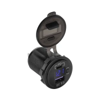 Peiying Autonabíječka USB + USB-C 48W s Quick Charge 3.0 a měřičem napětí