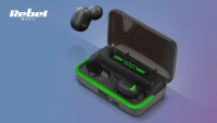 Rebel SLU0062 Bezdrátová sluchátka do uší s powerbankou SN‑E10, černé