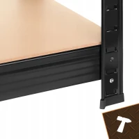 Bigstren 27510 Kovový skladovací regál, 5 políc, 180 x 100 x 60 cm, 1000 kg, čierny