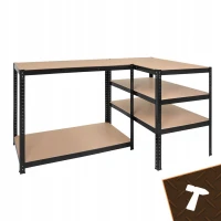 Bigstren 27510 Kovový skladovací regál, 5 políc, 180 x 100 x 60 cm, 1000 kg, čierny